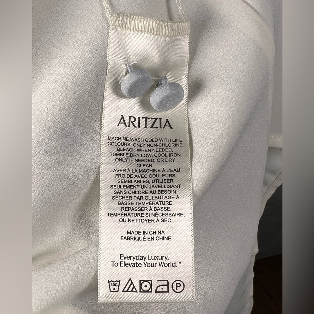 NWT Aritzia Wilfred Lulea Wrap Dress Color Chrome Gry/ Lt Brch Size 2 - Picture 10 of 10